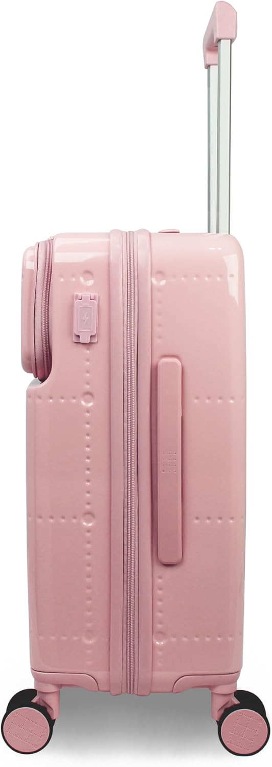 World Traveler Dejuno Smart 20-Inch Carry-On Luggage with USB Ports - Pink