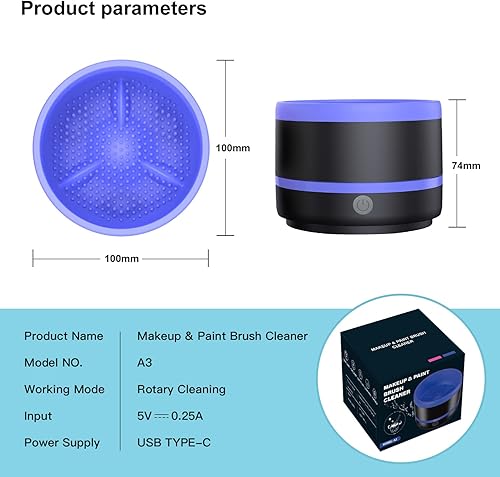 Miniatura 6 de YAGHVEO Limpiador de pinceles de pintura eléctrica, taza de enjuague, limpiador de pinceles de pintura, enjuague de pinceles para pintura, enjuague