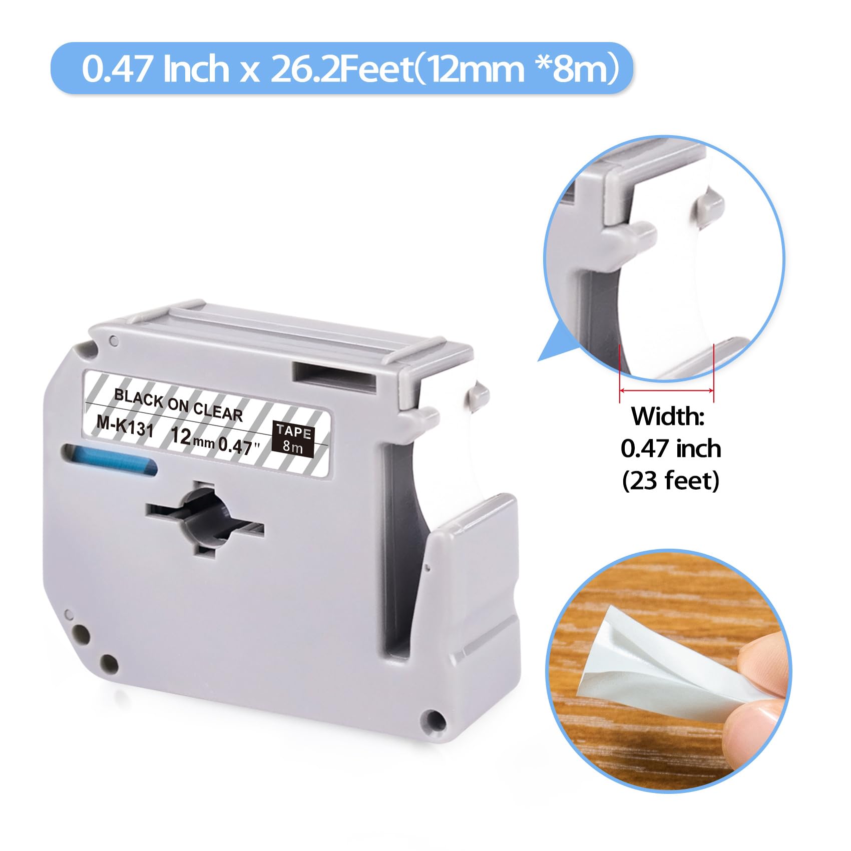 Compatible With Brother P-Touch M Tape M-K231 M-K131 M-K431 M-K531 M - View #3