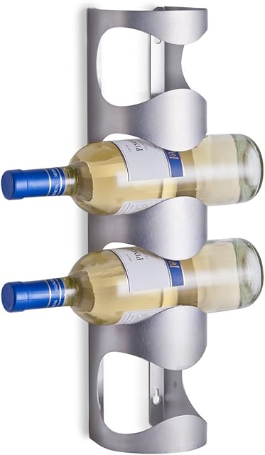 Zeller 27365 Stainless Steel Wall Bottle Holder, Silver, 11.5 x 9.8 x 45 cm