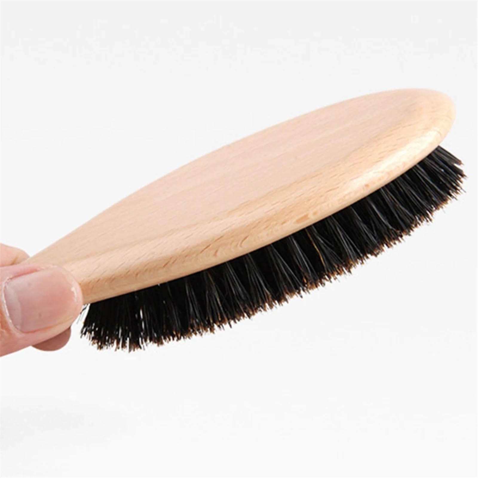 Cepillo de pelo con cerdas de jabalí Natural, mango de madera, paleta de madera, cepillo for el pelo, peine de peluquería ovalado