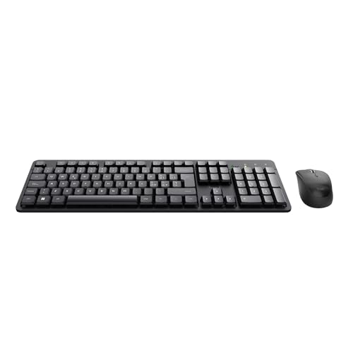 Ymo II Set Tastiera e Mouse Wireless Silenziosi Italiano QWERTY, Tasti a Profilo Ribassato, Resistente agli Sversamenti, Unico Ricevitore USB, Kit Senza Fili per PC, Laptop, Mac, Windows - Nero - Tastiera gaming - Immagine 10