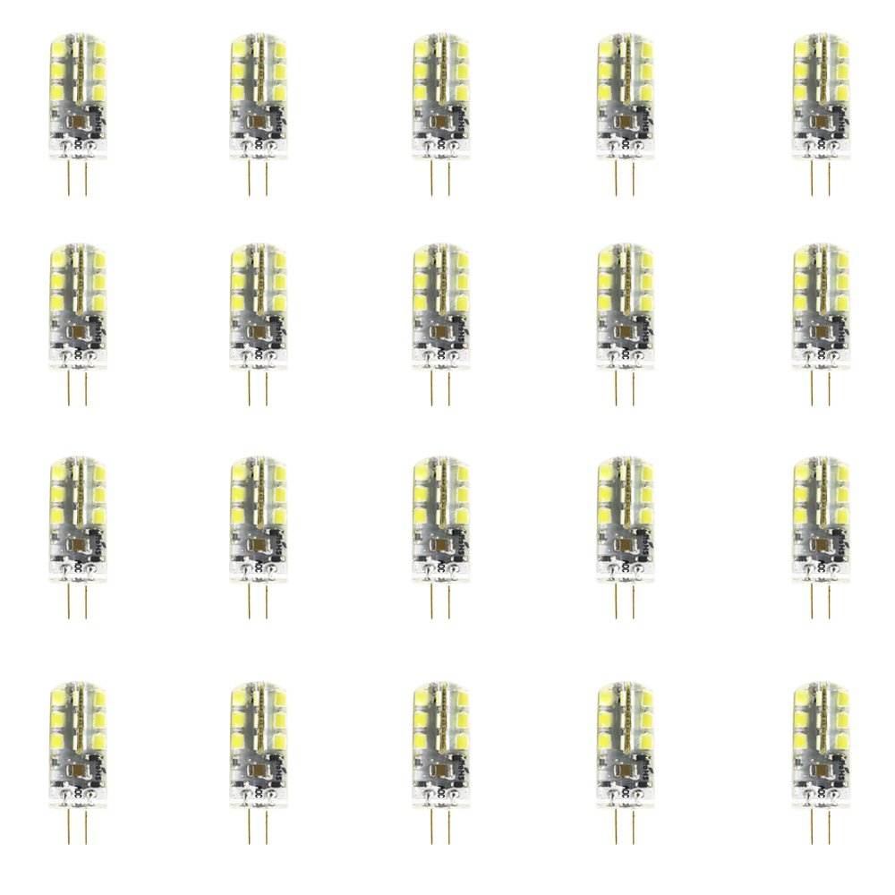 20 x G4 New LED Bulb, AC/DC 12V3W (30W Halogen Bulb Equivalent), 240-260Lumens, Cold White (6000-6500 Kelvin)