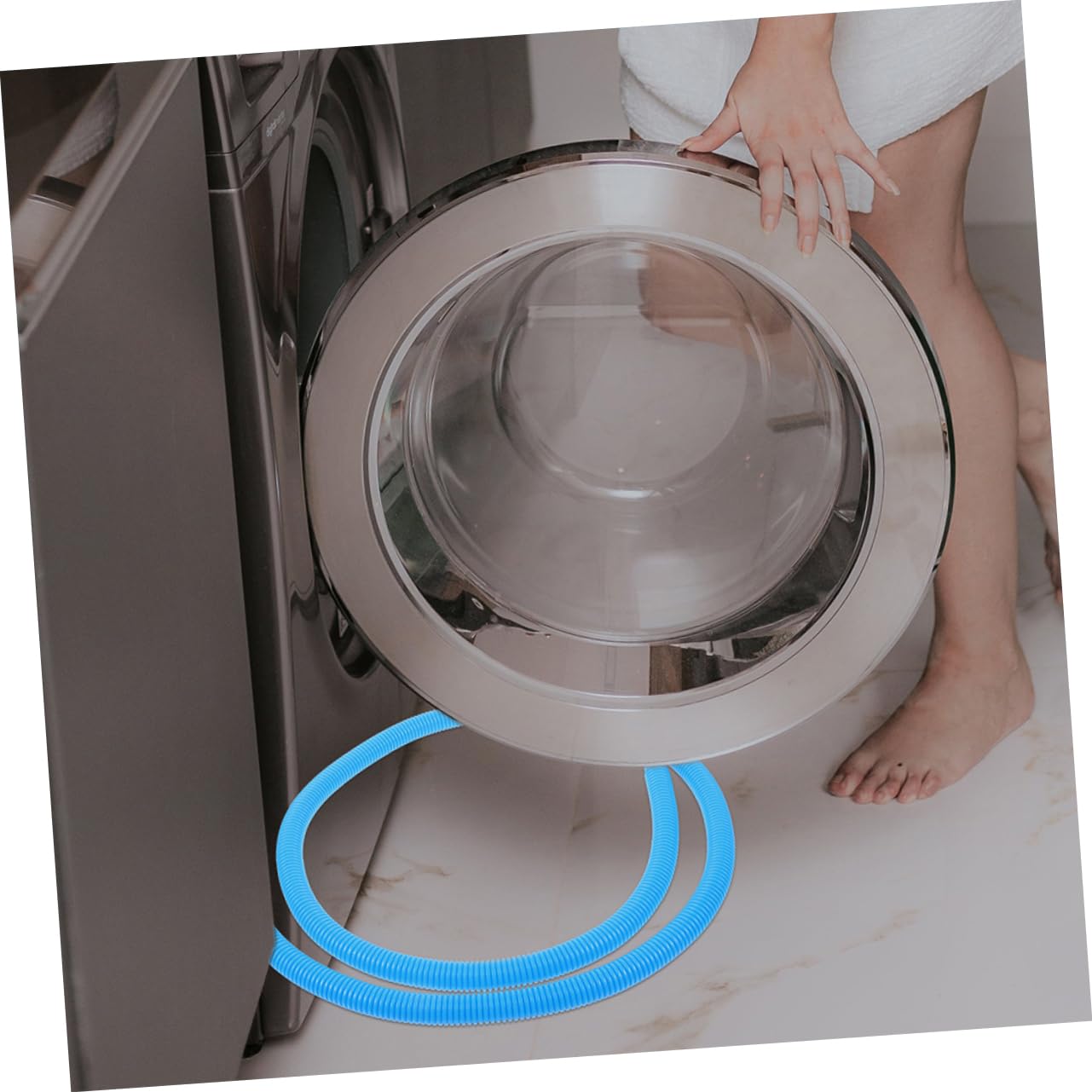jojofuny 10pezzi Tubo Di Scarico Flessibile Per Lavatrice Da Estensibile Pe Facile Installazione Compatibile Con Lavatrici Semi-automatiche e Condizionatori Aria