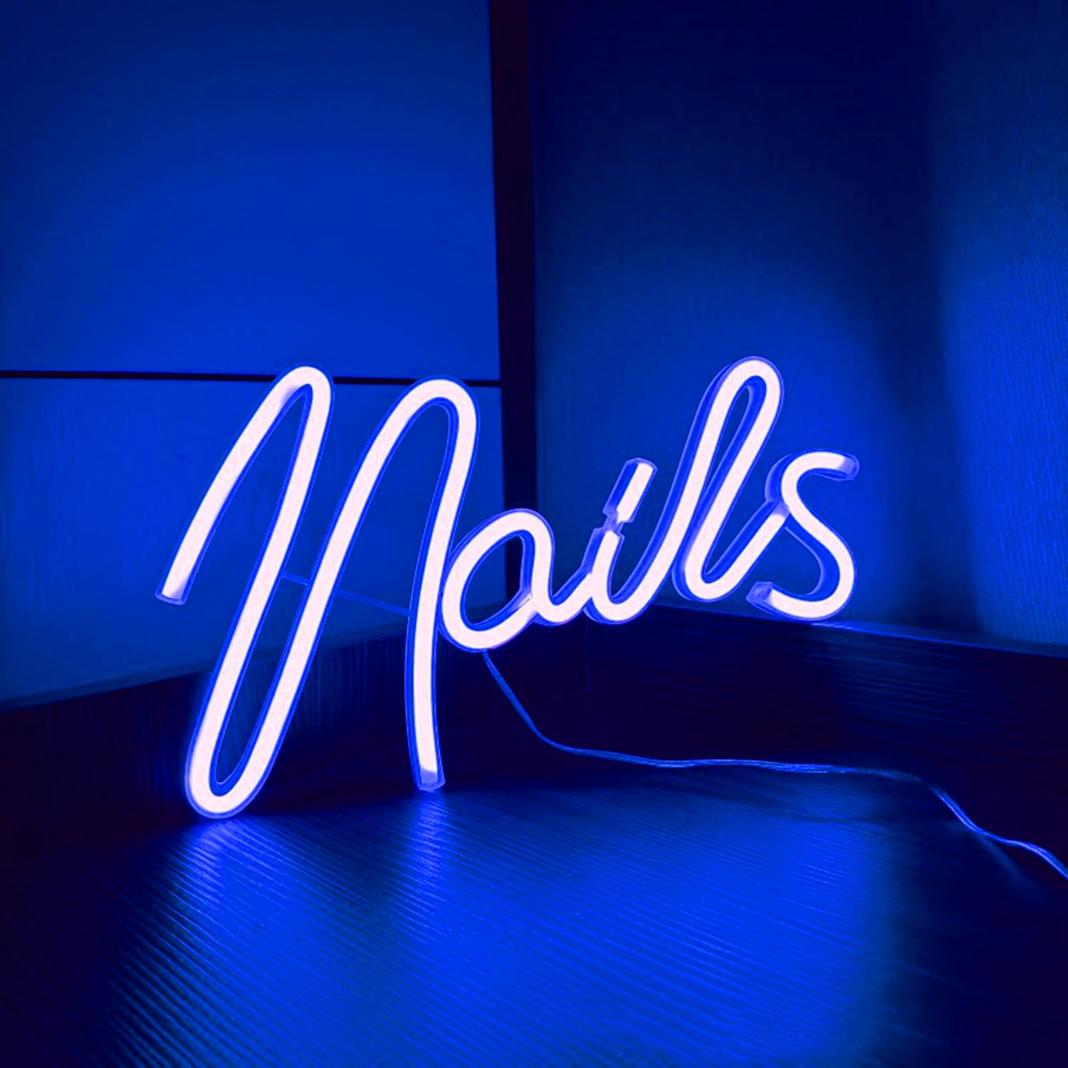Nails Neon Signs for Wall Decor, USB or Battery Operated Neon Light for Cosmetic Salon Spa Beauty Room Bedroom Bar, Gift for Nail Tech Girls Birthday Christmas, 11.4×6.37 Inch