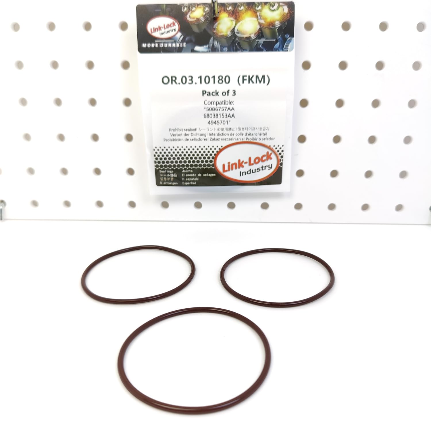 3PCS OR.03.10180 FKM Viton Sealing O-Ring Kit of Clutch Cover 5086757AA 68038153AA 4945701 for Dodge-ETH ETC ETJ for RAM-ETJ ETM ETK ETN