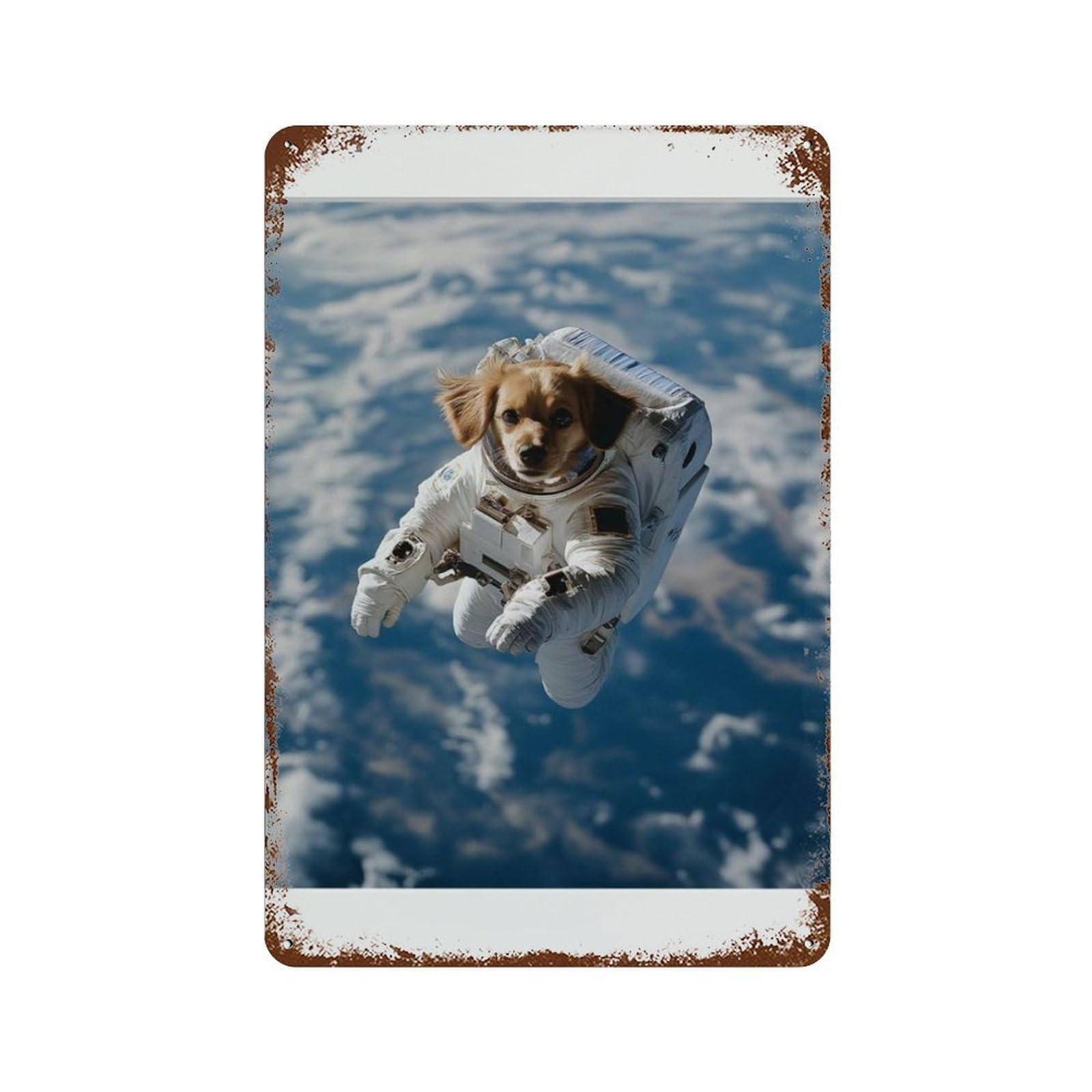 xiaoxiaoshen Astronaut Dog, Photography S Wall Decor Art Metal Tin Poster Modern Home Decor Art Home Bar Shop Decorations Vintage Sign 30x20cm