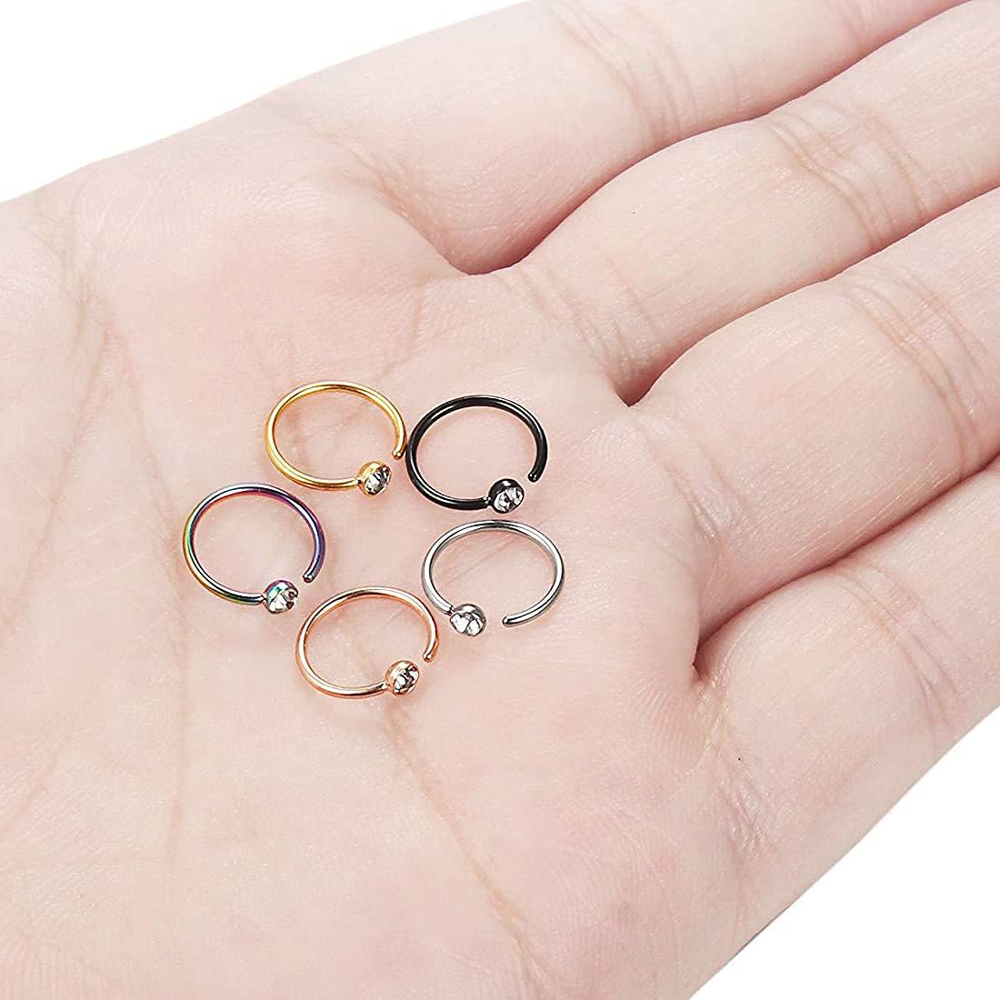 Yellow Chimes Latest Fashion Stainless steel 15 Pcs Combo Multicolor Non Piercing Nose Pins for Women and Girls, Medium (YCFJNP-460STNP-C-MC) - Image 2 thumbnail