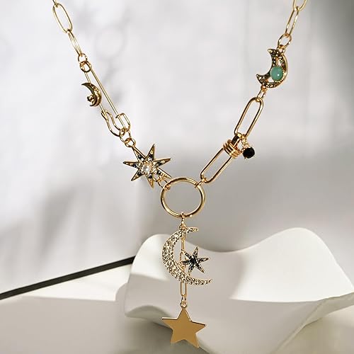 Miniatura 5 de Collar con dije de corazón de sol para mujer, chapado en oro de 18 quilates, collar con dije de corazón de cadena gruesa, collar de hip hop, collar