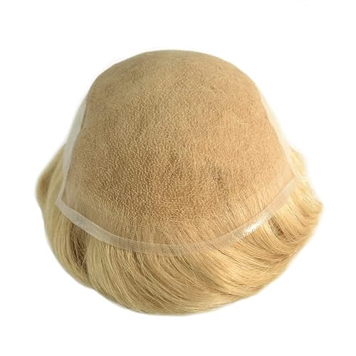 Miniatura 4 de Tupé de encaje suizo para hombres, postizos de cabello humano real, sistema de reemplazo de cabello humano para hombre, protesis capilar para
