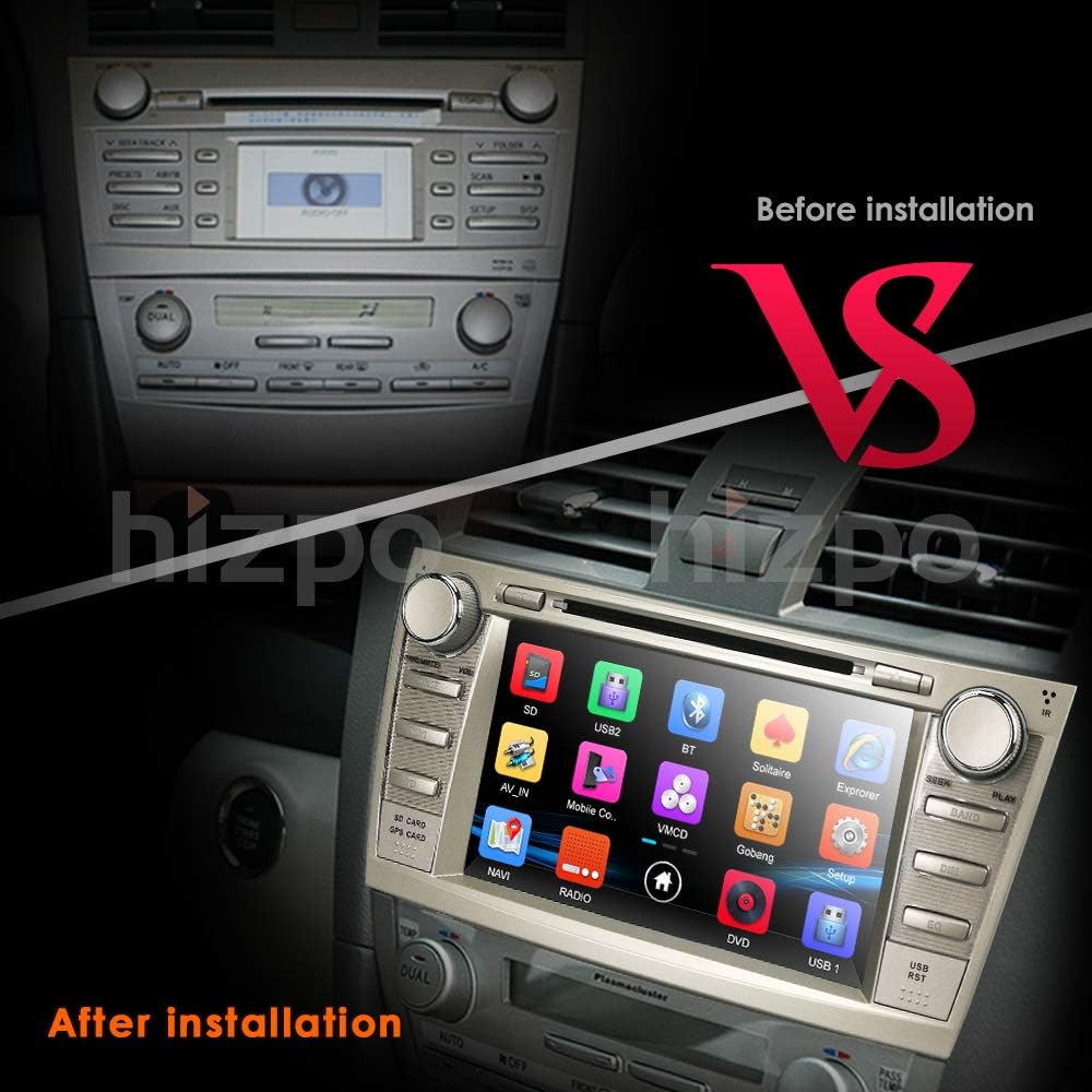 Flаѕh Sаlе hizpo in Dash CAR DVD Player Double Din 8 Touch Screen GPS Navigation Radio Bluetooth RDS SWC FM Fit for Toyota Camry Aurion 2007 2008 2009 2010 2011