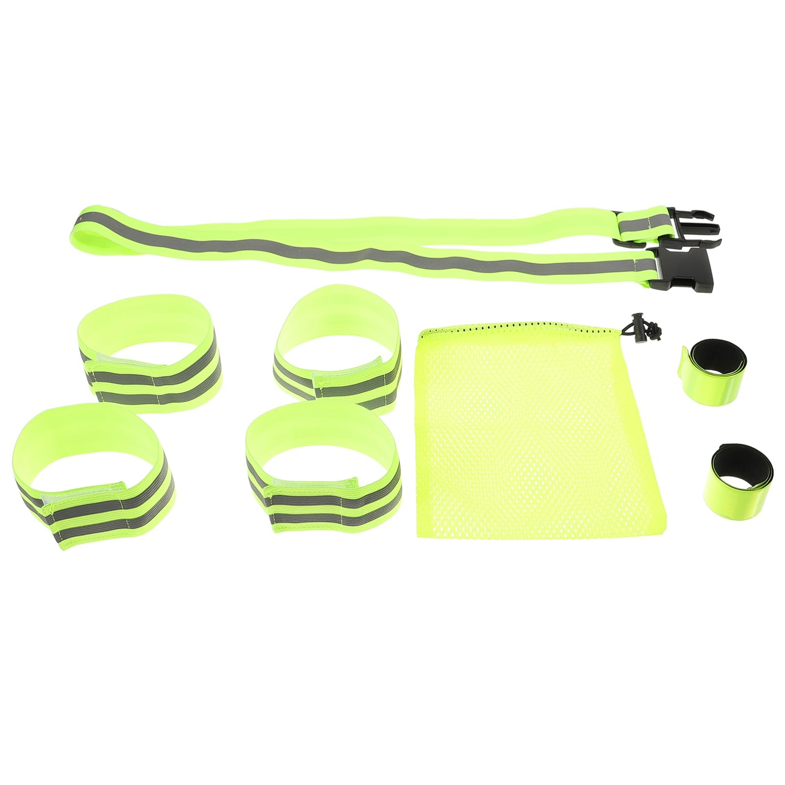 BESPORTBLE Set di Nastri Riflettenti Verdi Movimento Fascia da Uomo Polsino Pellicola Riflettente polsiera Elastica Banda Riflettente da Passeggio Bande Riflettenti di Sicurezza Green