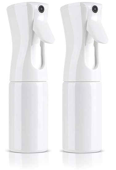 Beautify Beauties Hair Mist Spray Bottle ? Ultra Fine Continuous Water Mister for Hairstyling, Cleaning, Plants, Misting & Skin Care - 5 Ounce - 2 Pack (White)