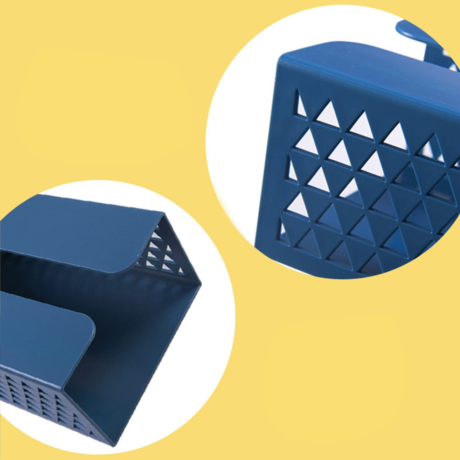 Couvercle De Boîte à Mouchoirs Avec Support Auto-adhésif - Design Moderne - Pour Salle De Bain, Cuisine, Bureau - Bleu - 2