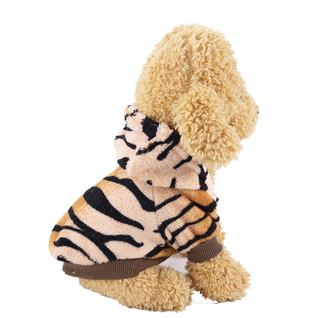 XIAOYU Pet Clothes Puppy Dog Cat Hoodie Warm Sweater Costume Hallowween Cosplay Party Apparel, Tiger, M, Medium - Image 4