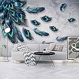 3D Wall Paper Feather Poster Riesen Wandgestaltung Modernes Wandbild Dekorieren Sie den TV-Hintergrund für das Wohnzimmer SchlafzimmerTapete 3d wandbild tapeten vintage Moderne Papier-150cm×105cm