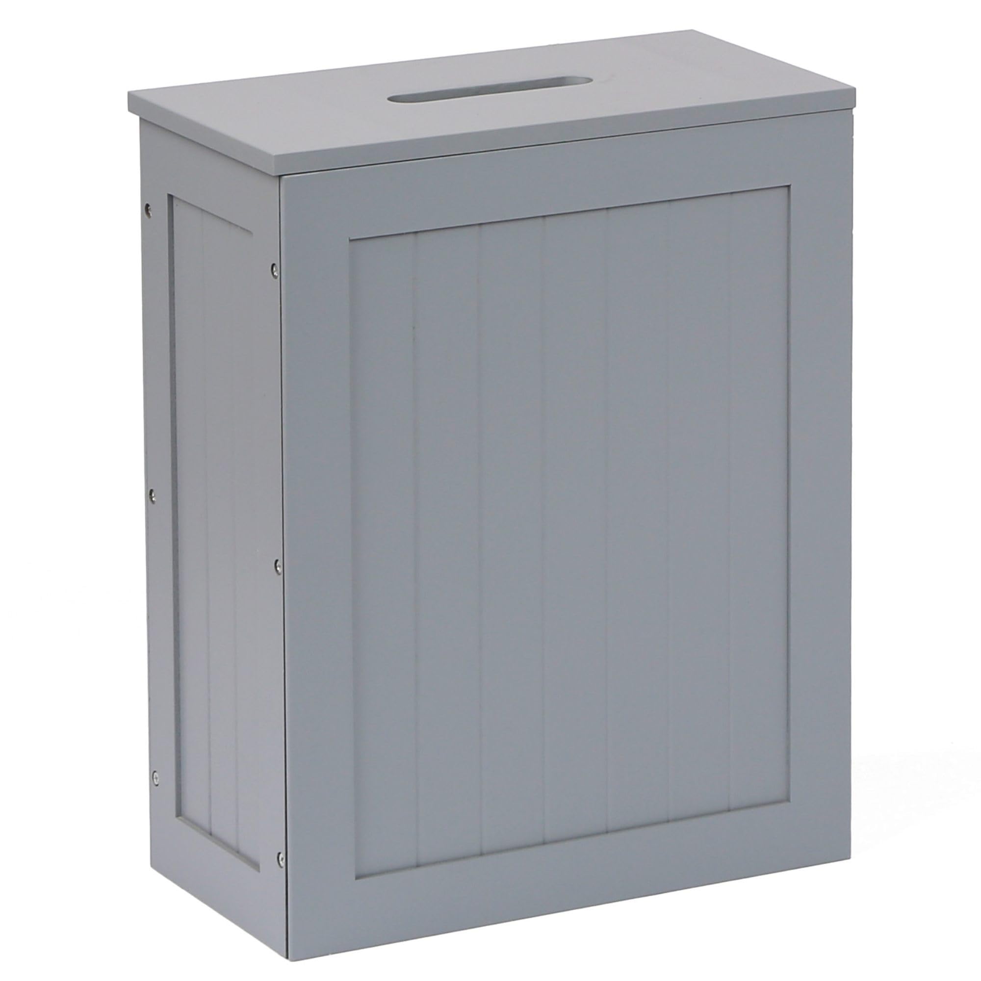 Topvaleur Bathroom Storage Box - Elegant Toilet Roll Storage Solution, Compact Small Storage Box for Bathroom Slimline Bathroom Storage Unit, Space-Saving, small bathroom storage, (Grey)