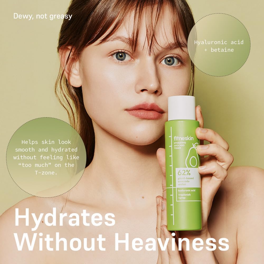 Hydrating Avocado Toner, 5.1 Fl Oz (150ml) –62% Plant-Based Avocado Extract + Hyaluronic Acid – Alcohol-Free, Fragrance-Free, Vegan, Dermatologist-Tested, Korean Skincare