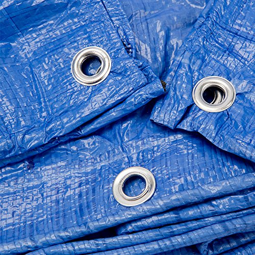 B-Air Grizzly Tarp, 8 x 8 Weave, Multi Purpose Waterproof Tarp, 8X10, Blue, Pack of 20 - Thumbnail 4