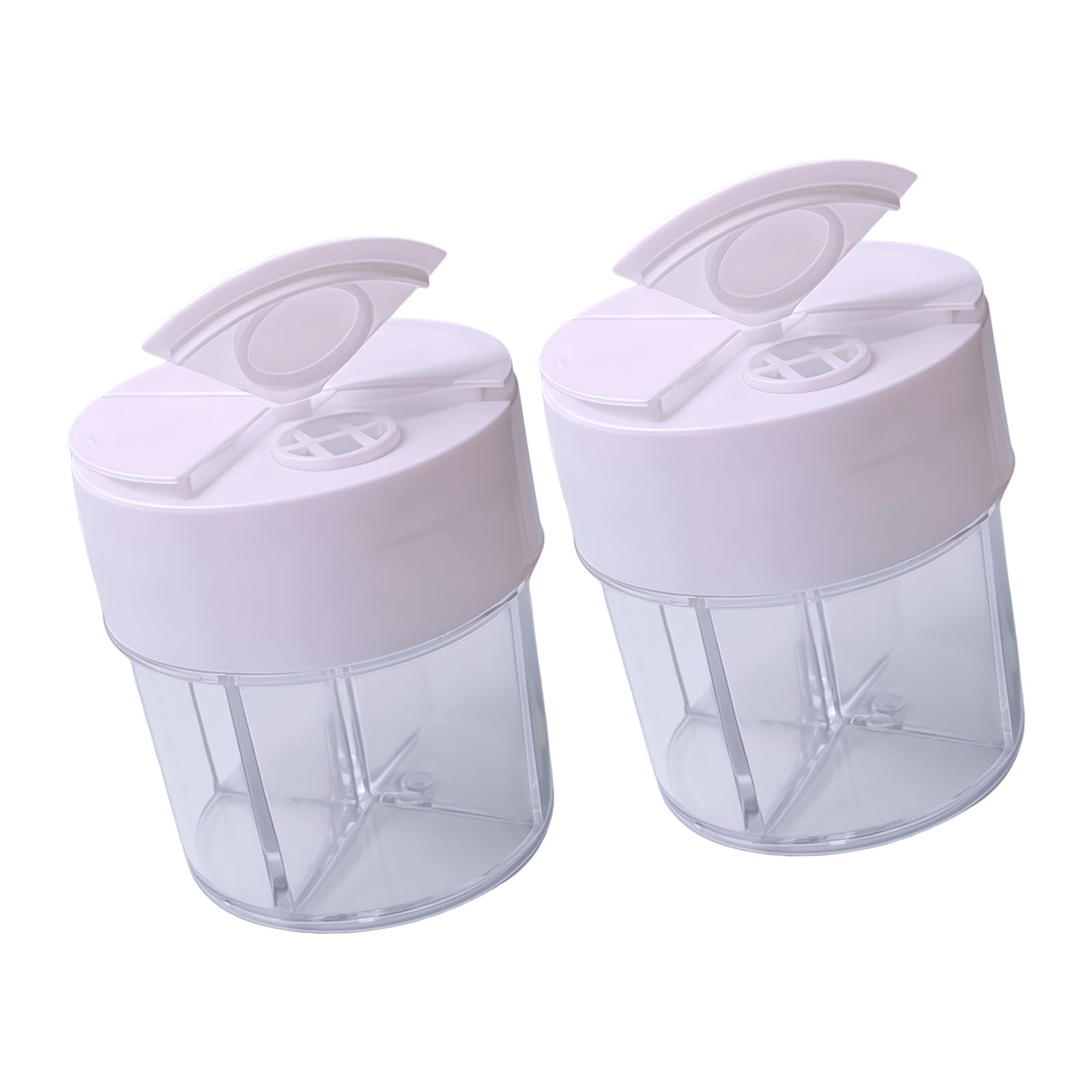 PANGBOER Round Polystyrene Seasoning Box Set of 4 Compartments to Mixing Flavor Modern Seasoning Dispenser Dense Kitchen Organizers