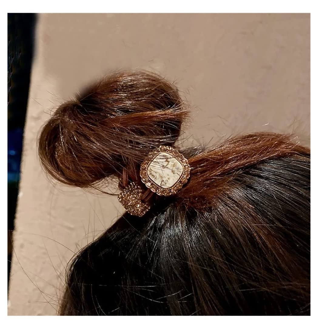 Feste Elastici Capelli 2 Pezzi Anello Per Capelli Testa Corda Palle Cuoio Capelluto Tendine Di Cavallo Femminile Accessori Per Decorazione