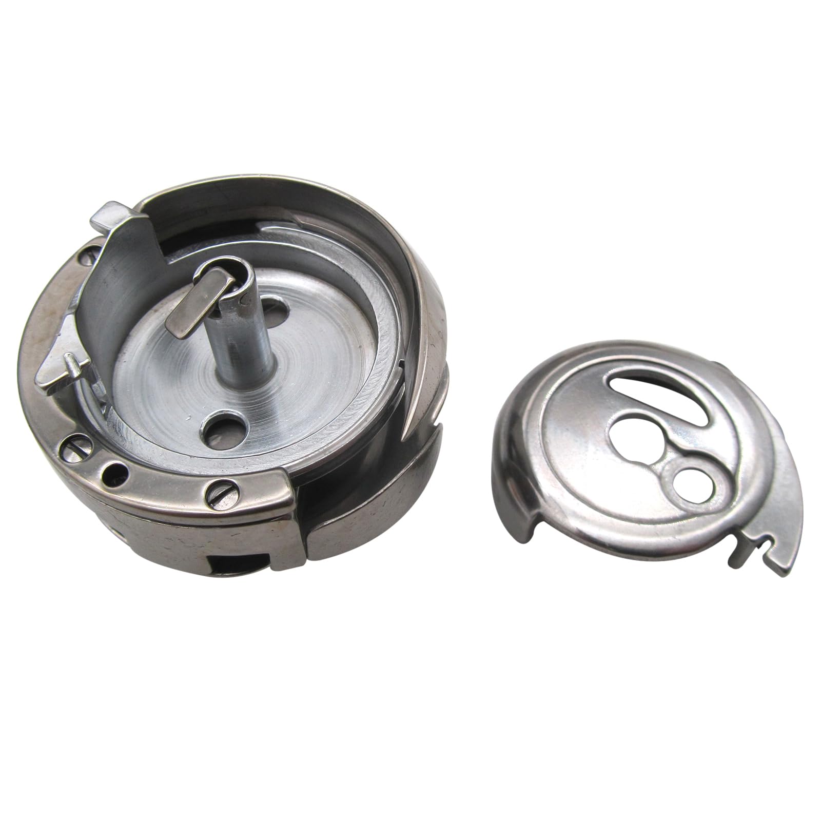 CKPSMS Marca - 1 juego de gancho giratorio y tapa de gancho compatible con/reemplazo para máquina de coser con pie para caminar marca Pfaff 545 546 551 591 595 (Gancho giratorio + tapa)