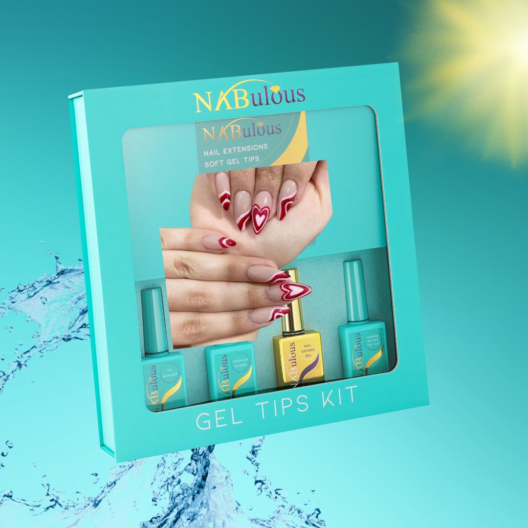 Almond Medium Starter Kit | NABulous Professional Kit | Perfect Soft Gel Kits | Almond Shape | Medium Length | Complete Kit | DIY Quality Starter Kit (Almond Medium)