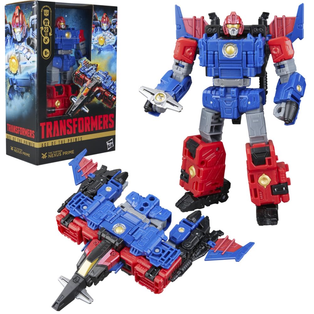 Nexus Prime (jeden z Trzynastu) z kolekcji Transformers: Age of the Primes, 15,5-centymetrowa przekształcająca się figurka klasy Voyager, zabawkowe roboty dla dzieci w wieku od 8 lat