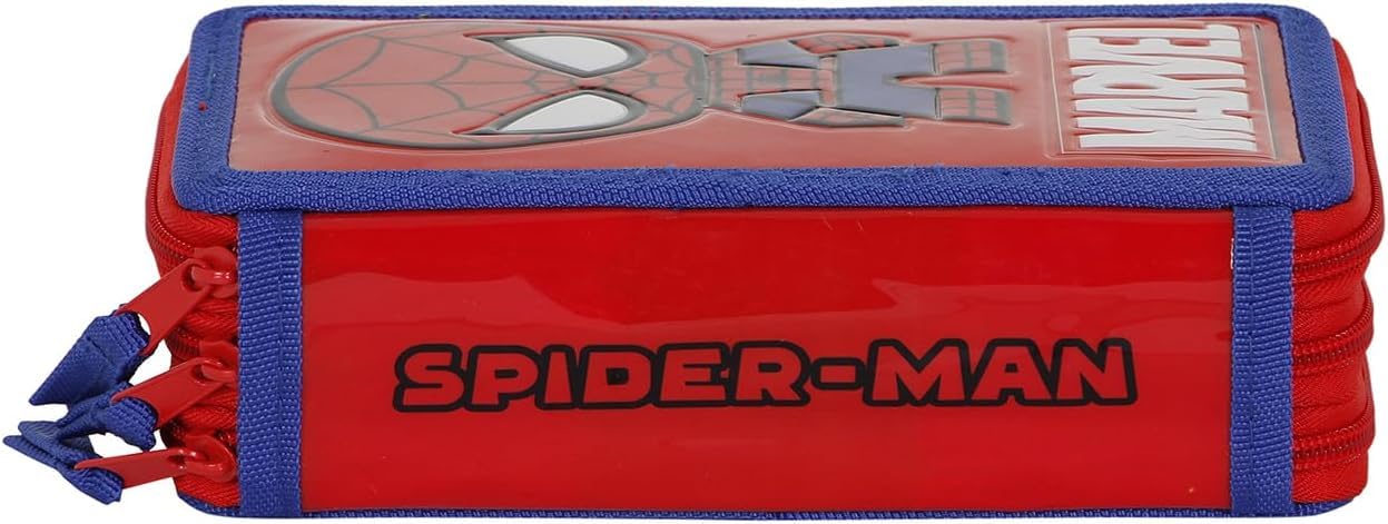 Set Scuola Spidey con Zaino Espandibile e Astuccio 3 zip da 44 pezzi Completo di colori, matite e accessori per la Scuola Elementare