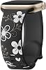 Witzon Floral Band Compatible with Apple Watch Bands For Women 40mm 41mm 38mm 42mm 44mm 45mm 46mm 49mm, Engraved Cute Flower Silicone Inlay Dressy Strap for iWatch Series 10 9 8 7 6 5 4 3 2 SE Ultra