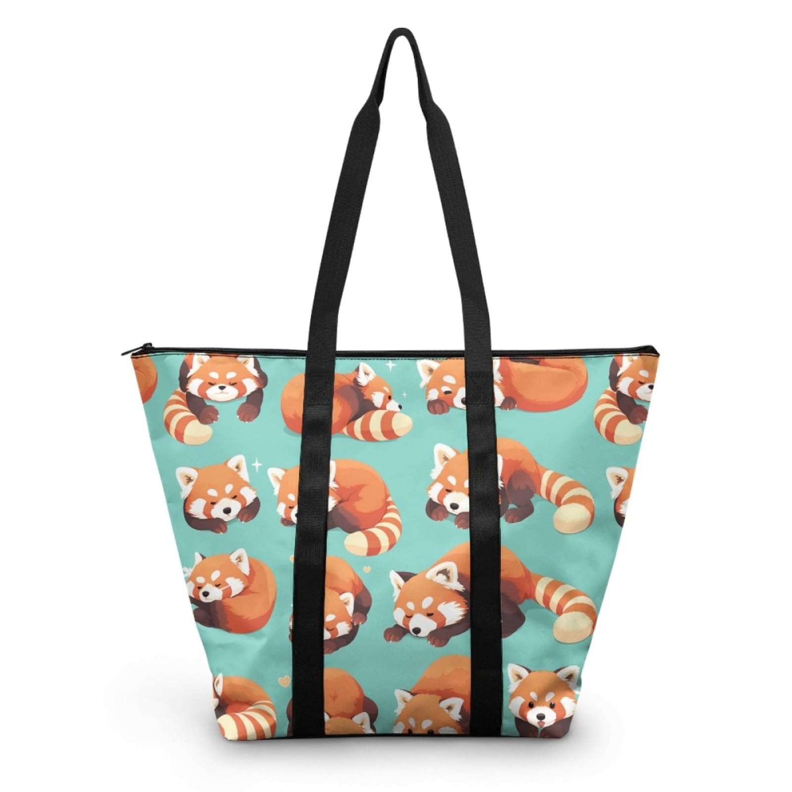 Tote Bag Tela Bolsas de Tela Poliéster Bolso de Mano de Mujer Reutilizable Bolsa Compra Plegable Tote Bag Cremallera Bolso Viaje Duradero Totebag