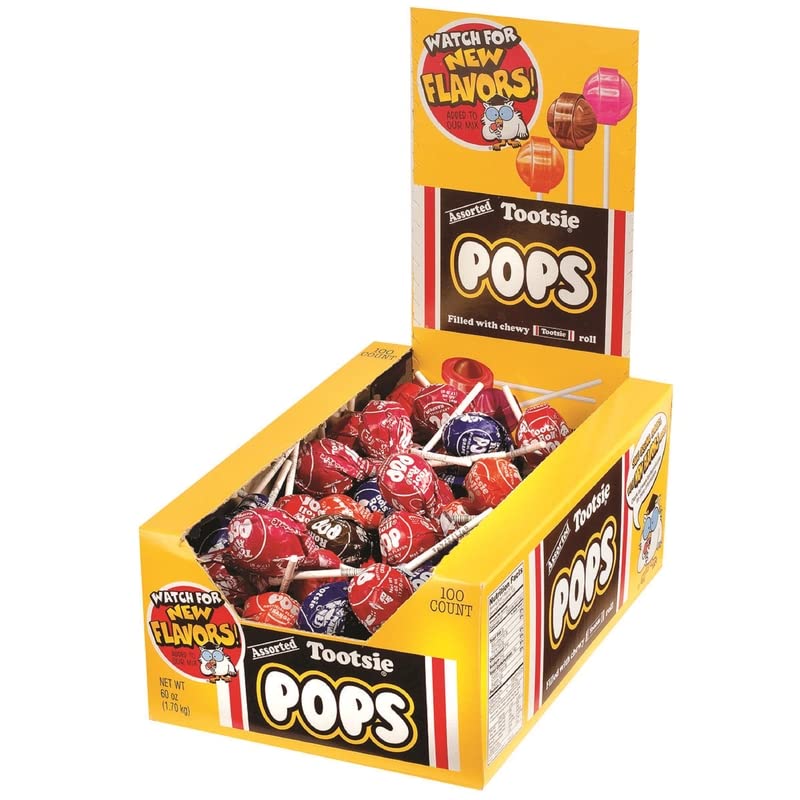 Tootsie Roll Pops Assorted Flavors Lollipop 60 oz. - Case of: 100; Each Pack Qty: 1