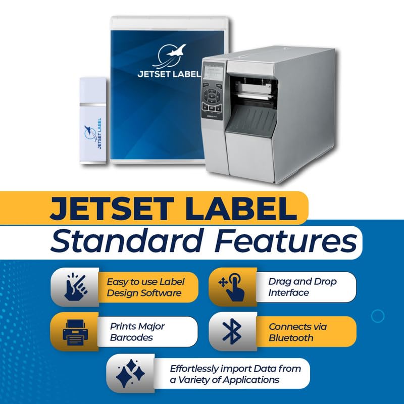 Zebra ZT510 Thermal Transfer & Direct Thermal Rugged Industrial Printer | 203 DPI | ZT51042-T010000Z | USB Bluetooth Serial Ethernet Connectivity | Replaces 105SL Plus | Includes Jet Set Software