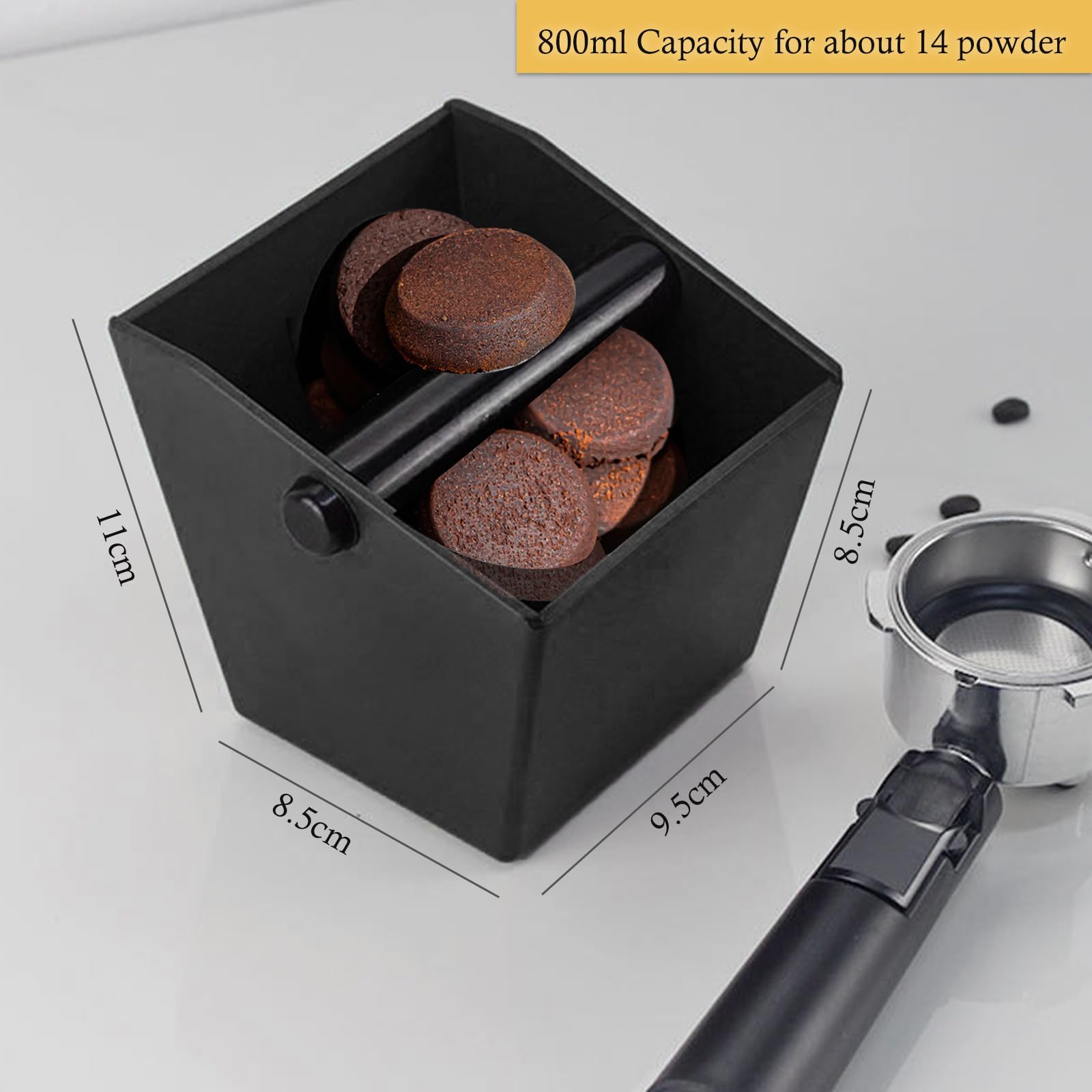 Abklopfbehälter Für Siebträger - Knock Box Mit Abnehmbarer Klopfstange