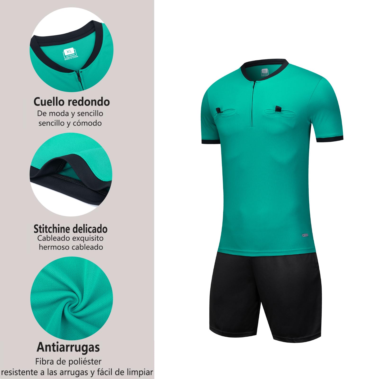 Camiseta de árbitro de fútbol, Ropa de árbitro Profesional, Traje de árbitro de fútbol, diseño Neutro, Secado rápido
