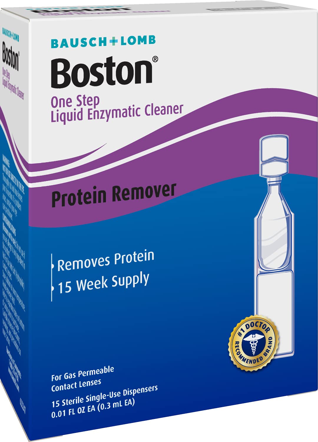 Boston One Step Liquid Enzymatic Cleaner, Protein Remover, 0.01 Fl Oz