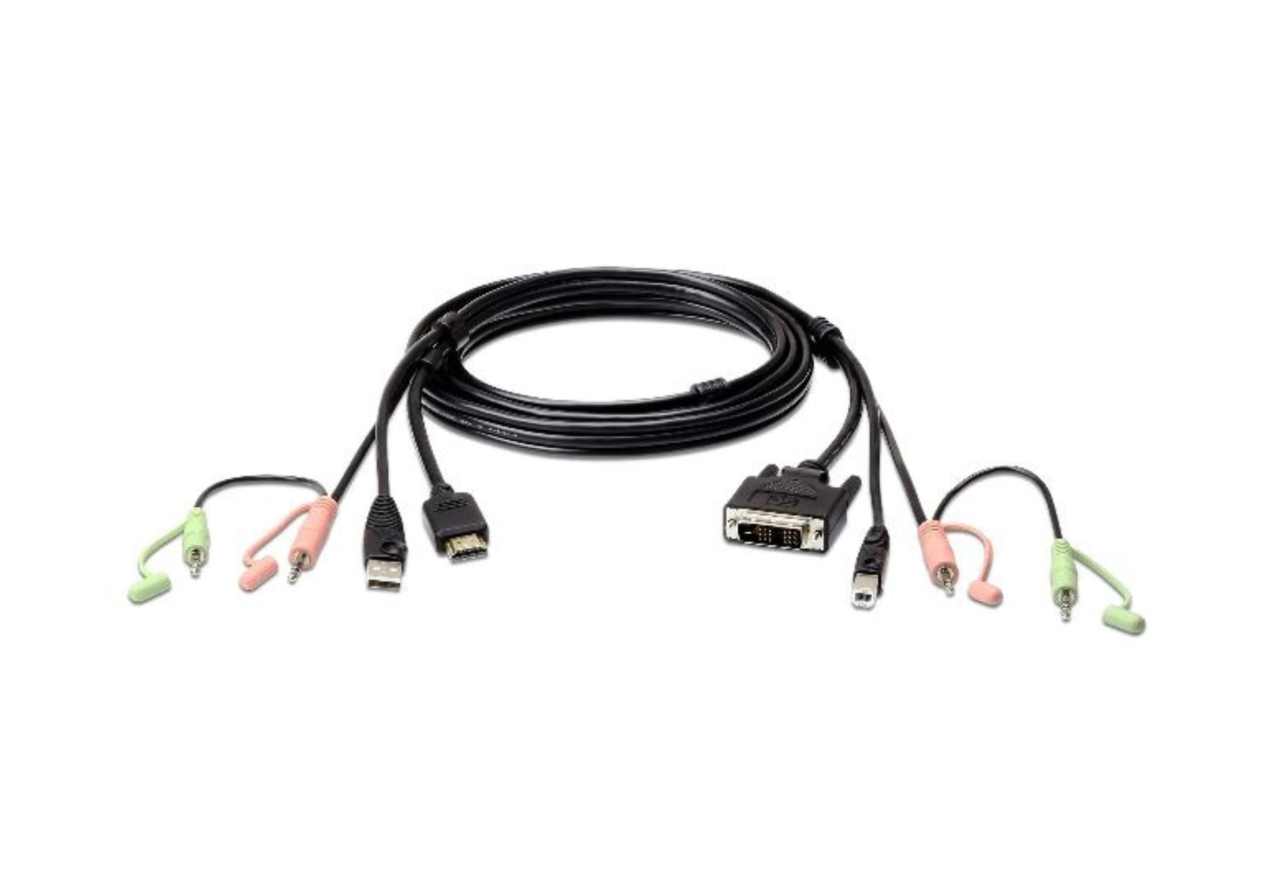 Aten 2L-7D02DH cavo di interfaccia e adattatore HDMI DVI-D Nero