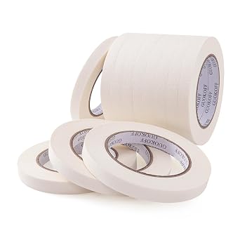 Masking Tape 1/2 Inch x 55 Yards x12 Rolls, Beige White Masking Tape Painters Tape General Purpose Tape, Painting Adhesive Tape for Arts DIY Crafts Labeling