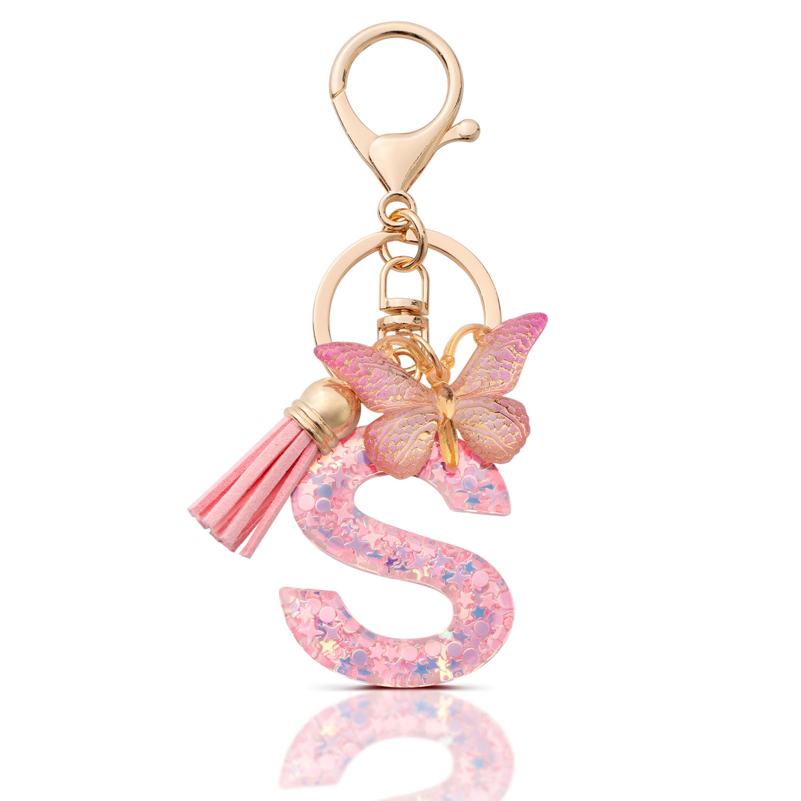 MORSUNBELA Schlüsselanhänger Buchstabe Mädchen Anhänger Schlüssel schlüsselbund Buchstaben mit Anfangsbuchstabe für Frauen Damen
