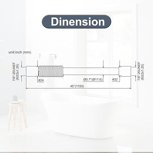 Miniatura 7 de iVIGA Manguera rociadora de grifo comercial de 45 pulgadas, manguera rociadora de preenjuague para grifo de fregadero de cocina comercial, kit de