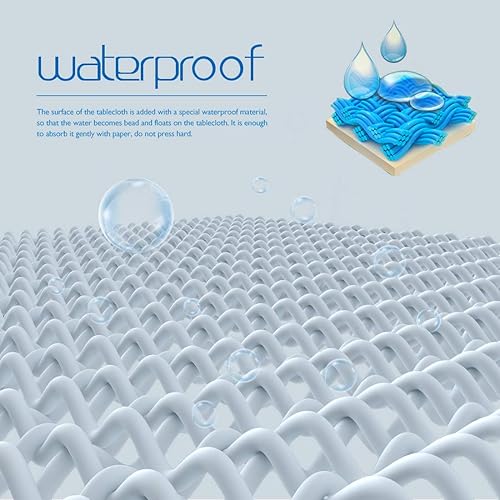 Miniatura 6 de WAITER TREE Mantel rectangular de lino mullido, impermeable y resistente a las arrugas, mantel decorativo oblongo, para cocina y comedor (marrón, 57