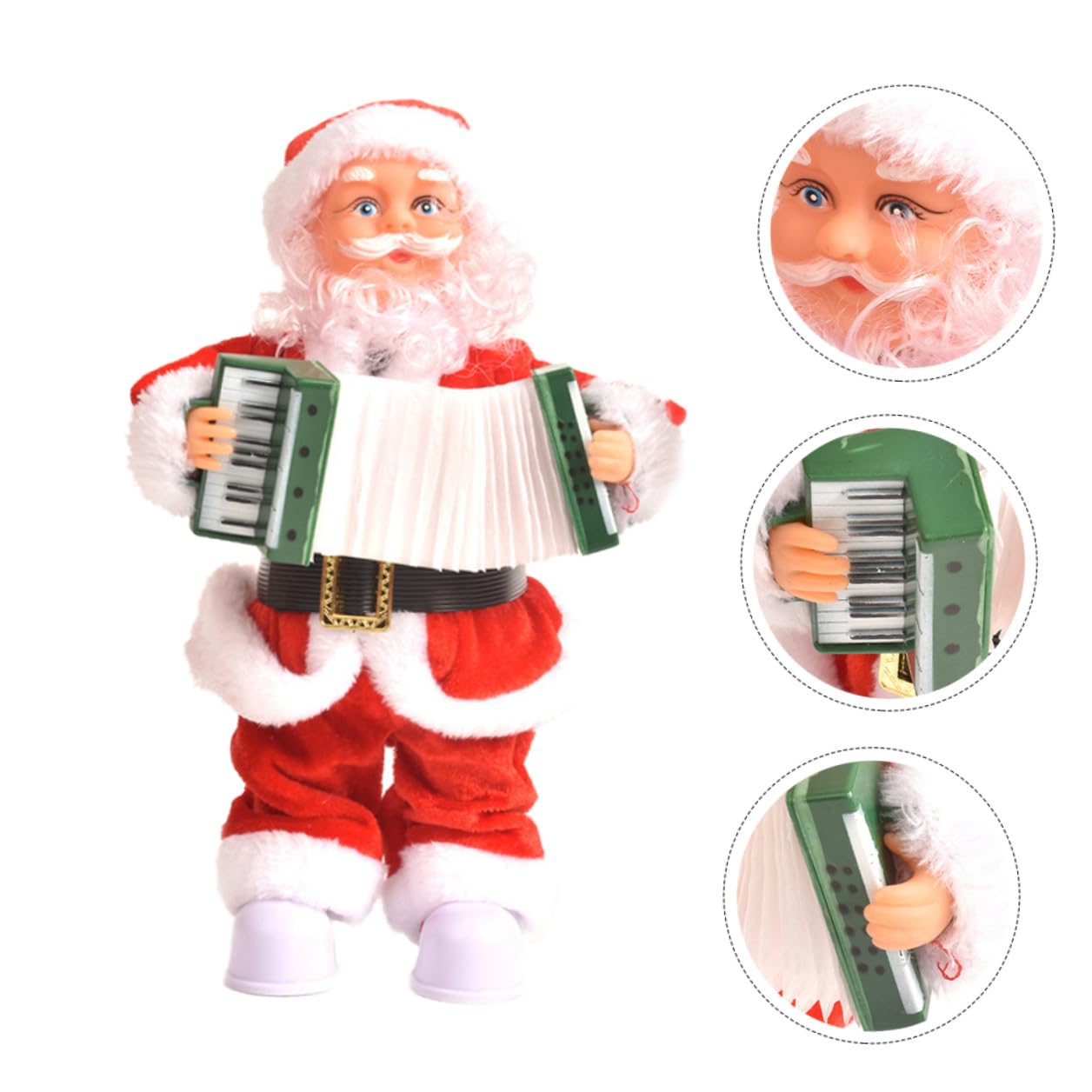 Jouet Décoration de Noël Père Noël Électrique Musique Automatique en Plastique et Tissu Rouge, pour Garçon et Filles et Ambiance Festive Bureau