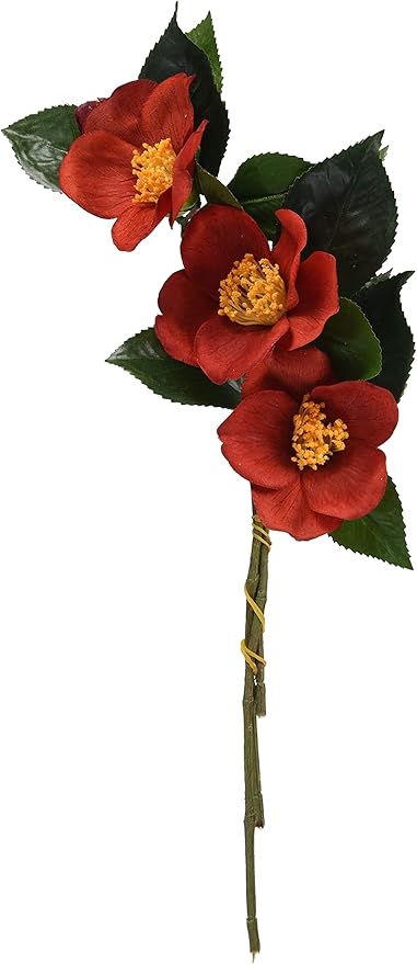 Amazon Magiq 東京堂 正月 上質な 造花 江戸椿ピック 3本入り Red Fj 003 造花 オンライン通販
