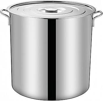 Commercial Deep Body Pot, Stainless Steel, Large Capacity, Rust Resistant, Includes Lid, Compatible with Induction Flames, Large, Pasta Pot, Soup Bucket, Storage Containers, For Home
