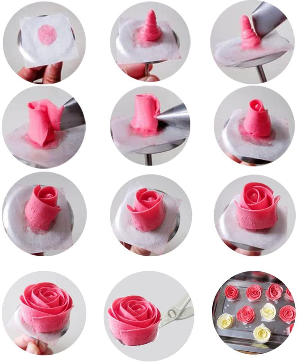 Luxshiny 2-teiliges Spritztüllen-Set – Für Rosen & Blumen Aus Zuckerguss, Aluminium, 13 Cm
