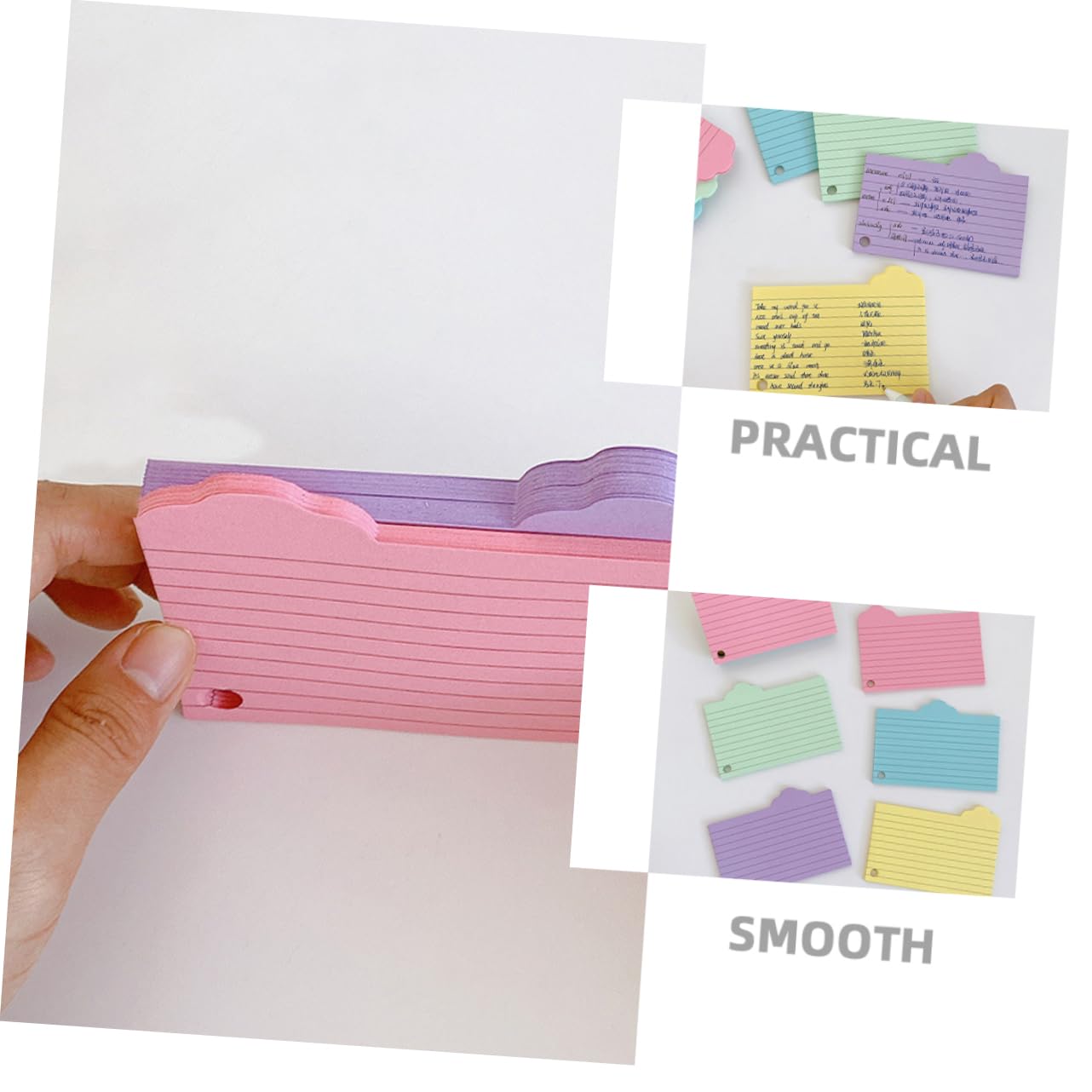 HOMSFOU 5 Sätze Vokabelheft Aus Notizpapier Klebrig Lehrreich Mehrfarbig Flashcard Leere Karten Student Wortkarten Grundlagen Des Studiums Registerkarten Für Karteikarten 125 Blätter * 5