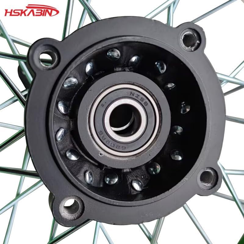 Off-road motorcycle 1.85x12 inch disc brake aluminum alloy rear wheel hub with decals (yellow)