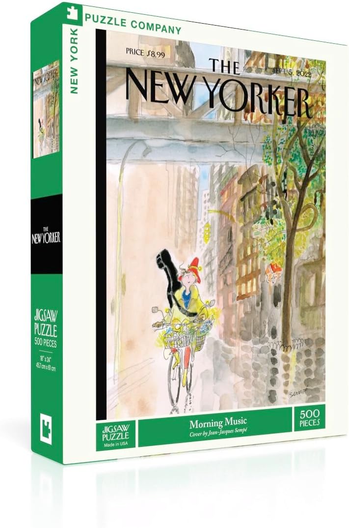 New York Puzzle Company - New Yorker Morning Music - 500 Piece Jigsaw Puzzle for Adults by Jean-Jacques Sempé