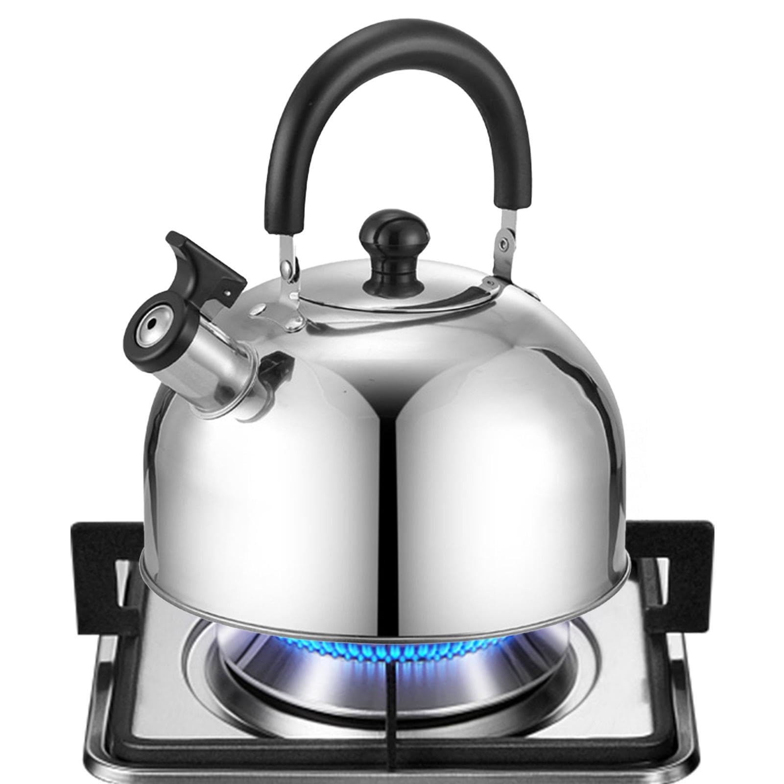 Teapot for camping robuste en acier inoxydable poli pour réchaud