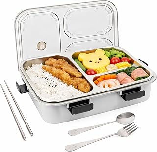 Brand Conquer Lunch Box Leak-Proof BPA Free Stainless Steel for School, Lunch Box for School &amp; Office with a Fork, a Spoon...